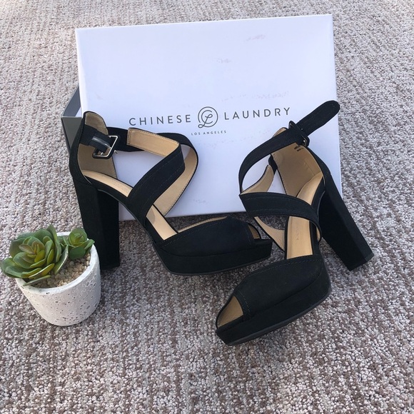 Black suede heeled sandal - Picture 1 of 6